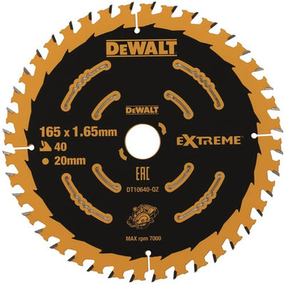 Dewalt Zubehör Kreissägeblatt 165 x 20 x 40 Zähne, Kerbe 1,65 mm – dt10640-qz