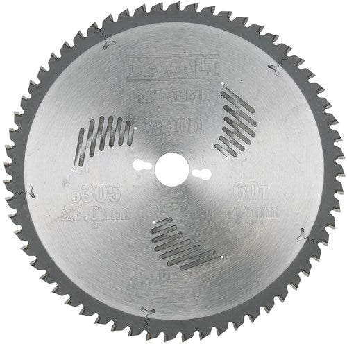 Dewalt Zubehör Kreissägeblatt 305 x 30 x 60 Zähne, Wechselzahnung, negativ 5°, Kerbe 3,0 mm – dt4331-qz