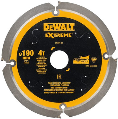 Dewalt Zubehör Kreissägeblatt PCD Laminat Faserzement 190x30x4t - DT1472-QZ