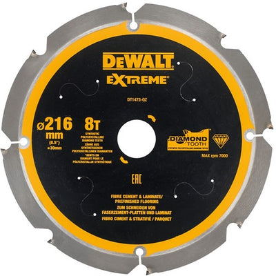 Dewalt Kreissägeblatt für Zementplatten | extrem | ø 216mm Achsloch 30mm 8t - dt1473-qz