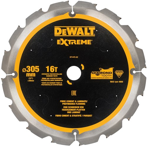 Dewalt Zubehör Kreissägeblatt PCD Laminat Faserzement 305x30x16t - DT1475-QZ