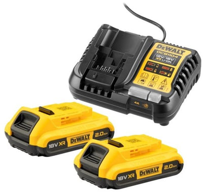 Dewalt-Zubehör DCB1104D2-QW 18-V-Akku-Vorteilsset: 2 x 2,0-Ah-Akkus + XR-Multi-Ladegerät – DCB1104D2-QW