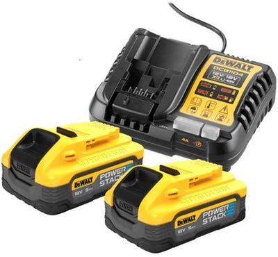 Dewalt-Zubehör DCB1104H2-QW 18-V-Starterpaket: 2 x 5,0-Ah-Power-Stack-Akku + XR-Multi-Ladegerät – DCB1104H2-QW