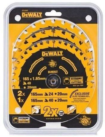 Dewalt Zubehör dt10397-qz Kreissägeblatt-Set Extreme 165x20 | 3 Stück - dt10397-qz