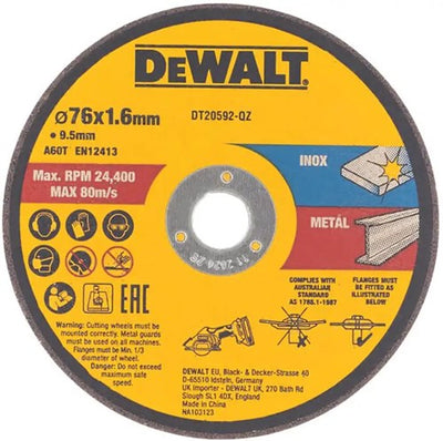 Dewalt Zubehör dt20592-qz Trennscheibe | Metall | 76 x 1,0 x 22,23 mm | 3 Stück - dt20592-qz