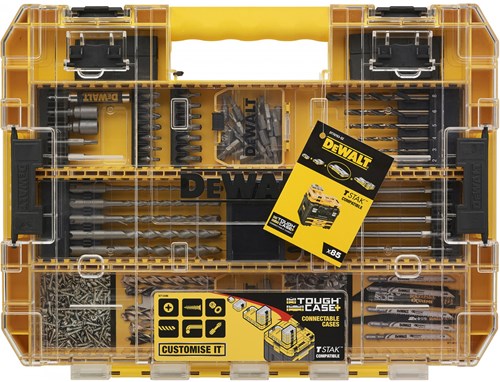 Dewalt-Zubehör dt70763-qz | 85-teiliges Set, Schnellbohrer, Metallbohrer, SDS+ Beton, Torx-Bits, robuster Koffer – dt70763-qz