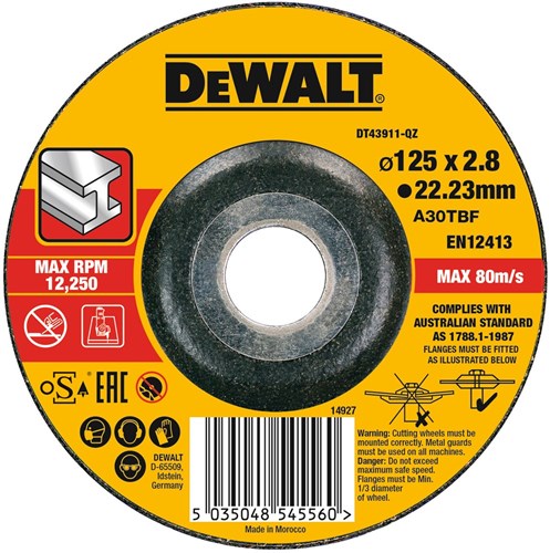 Dewalt Zubehör Extreme 2x Trennscheibe Metall 125 x 2,8 x 22,2 mm - dt43911-qz
