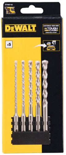 Dewalt Zubehörhalter + SDS Plus | 5 Stück | 5x160mm x1, 6x160mm x1, 8x160mm x1, 10x160mm x1, 12x160mm x1 - dt70837-qz