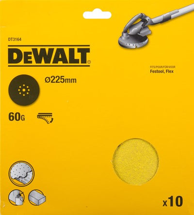 Dewalt Zubehör Schleifscheibe, ø225 mm, Festool, Flex 9 perf., K60 (10x) – dt3164-qz