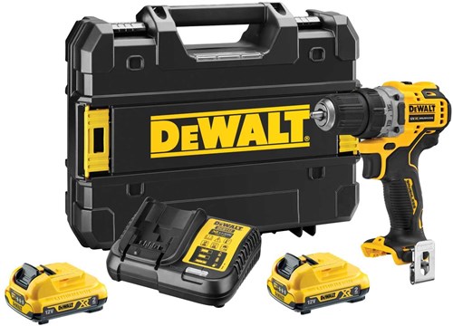 Dewalt DCD701D2-QW Akku-Bohrschrauber – 12 V XR – bürstenlos – 2 x 2,0 Ah Akku – im Tstak-Koffer