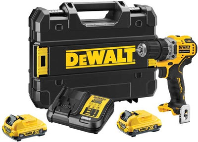 Dewalt DCD701D2-QW Akku-Bohrschrauber – 12 V XR – bürstenlos – 2 x 2,0 Ah Akku – im Tstak-Koffer