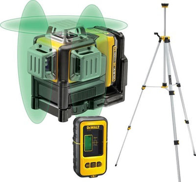 Dewalt dce089d1gtrid selbstnivellierender Kreuzlinienlaser 10,8 V – grüner Laser + Stativ und Empfänger