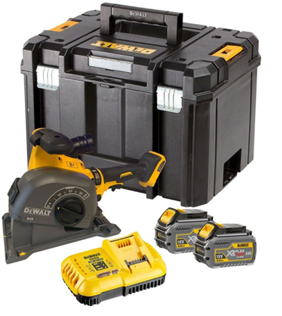 Dewalt dcg200t2 | Schlitzfräser | 54v xr | Flexvolt | 125mm | 2x 6,0-Ah-Akkus und Schnellladegerät – dcg200t2-qw