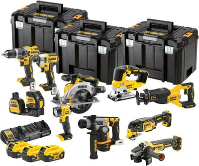 Dewalt dck1012p4t-qw | 10-teiliges Kombipaket | xr 18 Volt | 5,0 ah | Li-Ion | 4 Batterien – dck1012p4t-qw