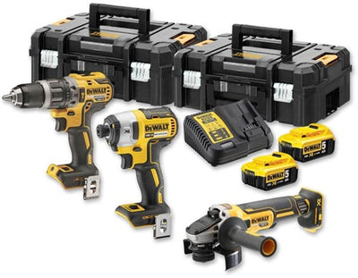 Dewalt dck384p2t-qw | 18V XR-Kombinationsset | dcd796 + dcf887 + dcg405 | 2 x 5,0-Ah-Akku und Multi-Ladegerät | 2x tstak - dck384p2t-qw