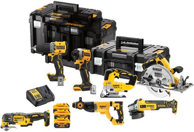 Dewalt dck706p3t | 7-teiliges Kombipaket | xr 18 Volt | 5,0 ah | Li-Ion | 3 Batterien - dck706p3t-qw