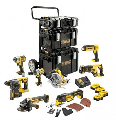Dewalt dck853p4-qw | XR-Batterie-Kombi-Set 18 V, 8 Maschinen im robusten System (4 x 5,0 Ah-Batterie + DCB132-Ladegerät) – dck853p4-qw