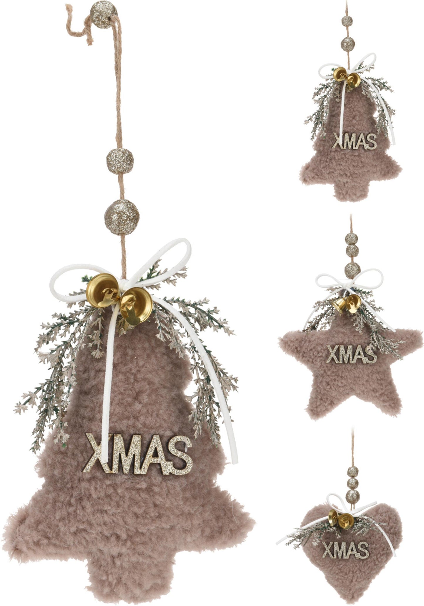 Home Styling Weihnachtsanhänger Weihnachten 12cm braun