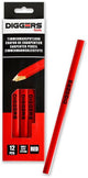 Diggers Zimmermannsbleistift | 24cm | rot | 12 Stück - dig388
