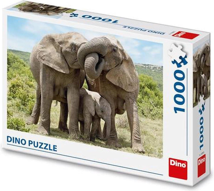 Dinotoys Dino -Puzzle - Familien -Elefanten - 1000 Stücke