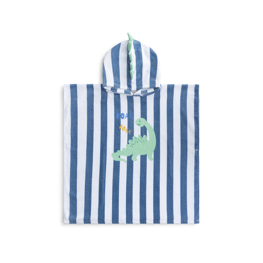 Dino | Blauer Baumwollstrand Poncho 65 x 65 cm