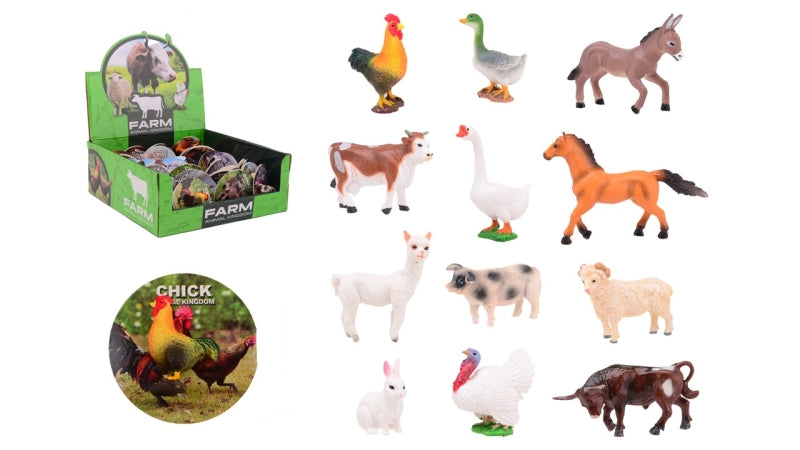 Johntoy Display Animal World Nutztiere, 12 sortiert