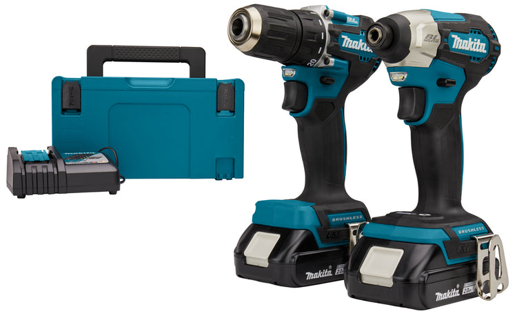 Makita dlx2423aj | Kombipaket | Akku-Bohrschrauber ddf487 + Schlagschrauber dtd157 | 18v | 2,0 ah | Li-Ion | eingestellt