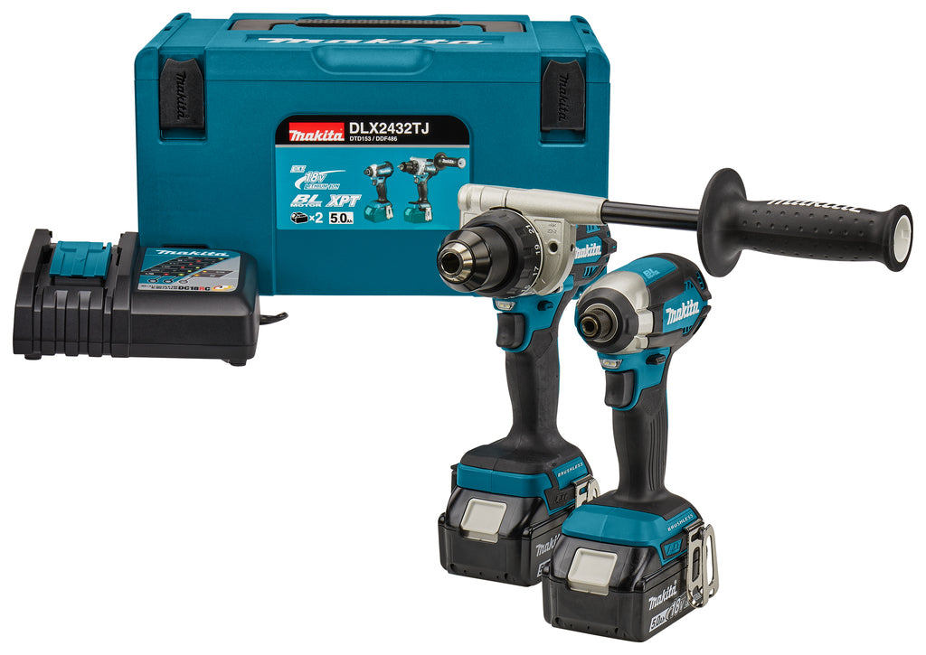 Makita-Kombiset: ddf486, dtd153, Schnellladegerät 5,0 Ah-Akkus (2 Stück) in Mbox