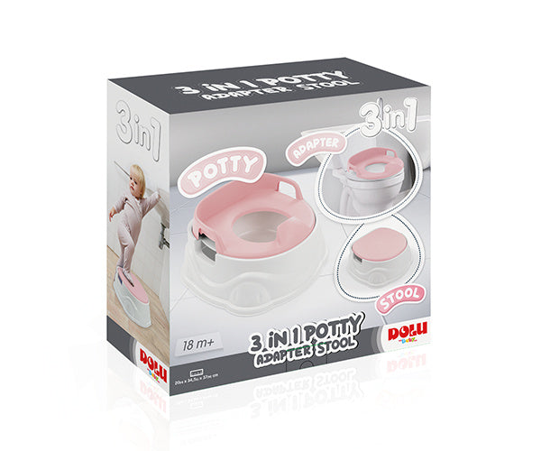 Dolu 3-in-1-Bildungsschleib mit Toilettenreduzierer weiß Pink