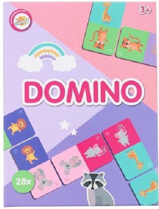 Intro Domino Game, der erste, der die Dominokarten mit Tieren Platten verliert
