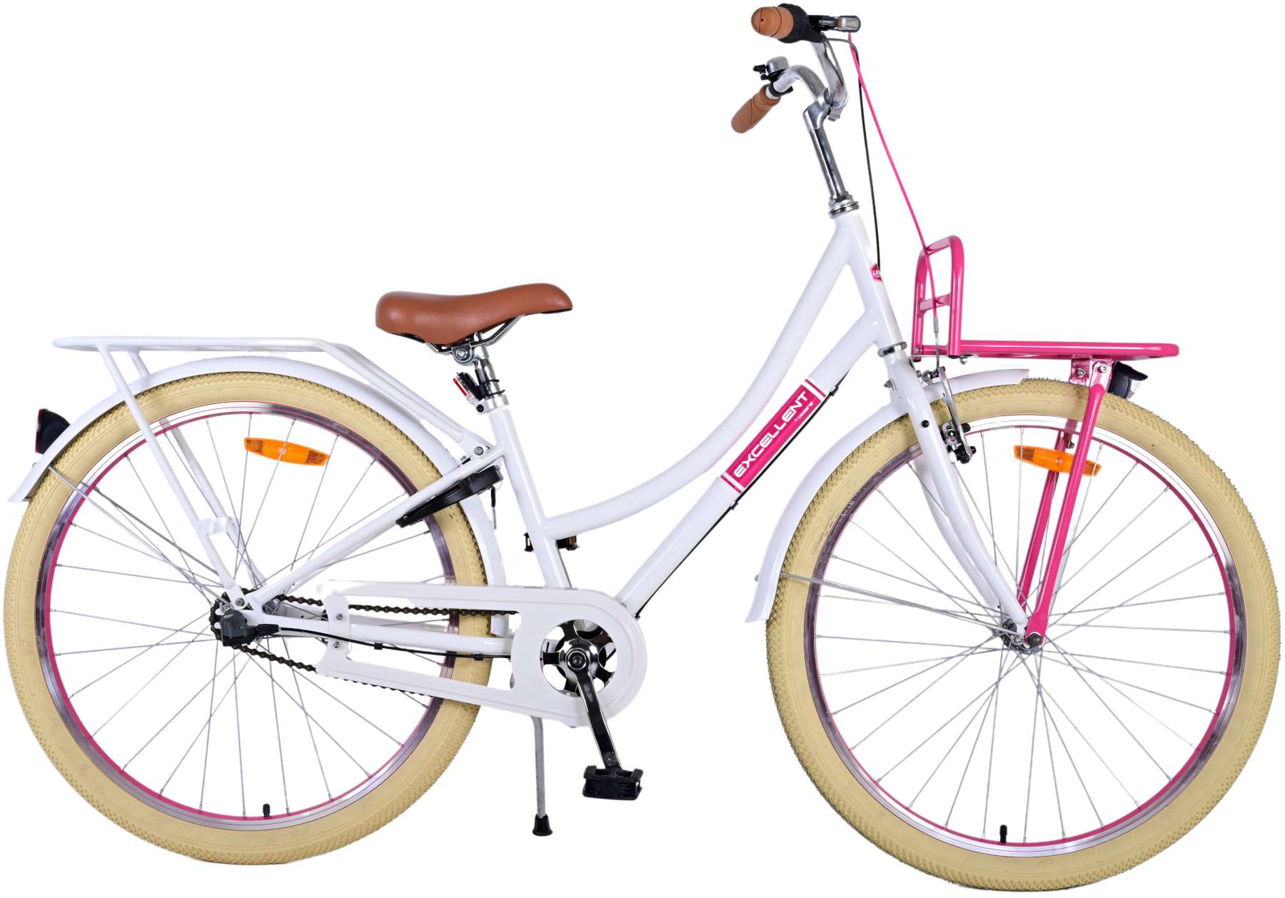 Volare Exzellente Kinderfahrrad - Mädchen - 26 Zoll - Weiß - 3 Zahnräder