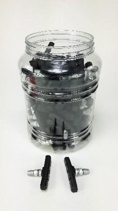 Weiße Etikettenbremsbeläge V-Brems 70x15 mm (50 Sets)