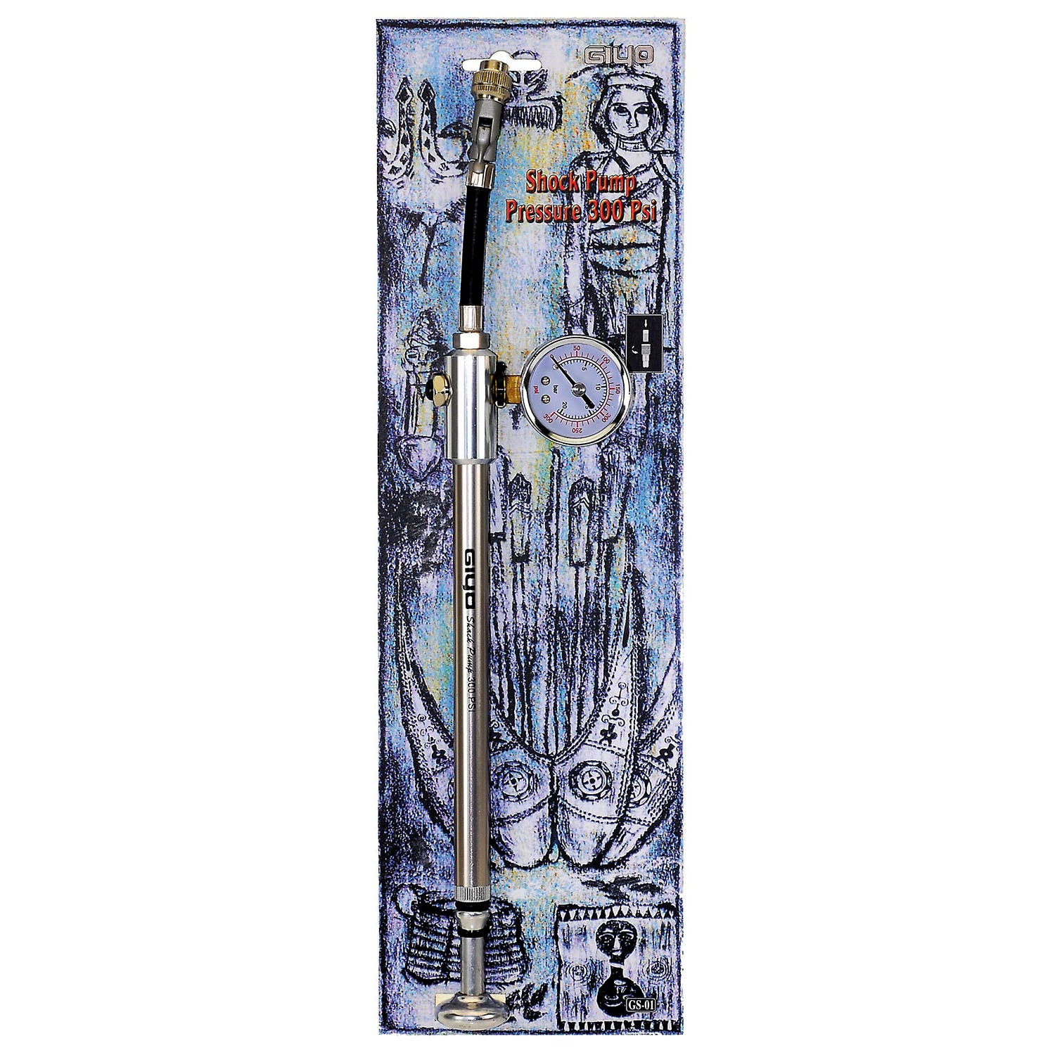 Giyo Vorderradgabelpumpe mit Aluminium-Manometer