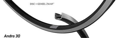 Ryde b.v. Felge 28' - 14 andra30 28'-622 Aluminium schwarze Scheibe