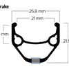 Ryde b.v. Felge 28' - 14 622 ZAC421 Aluminium CNC Schwarz DB 32GTS.