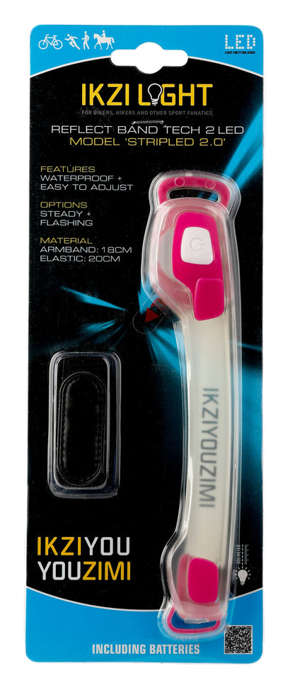 Buzaglo Ikzilight Armband gestreift 2 x LED rosa