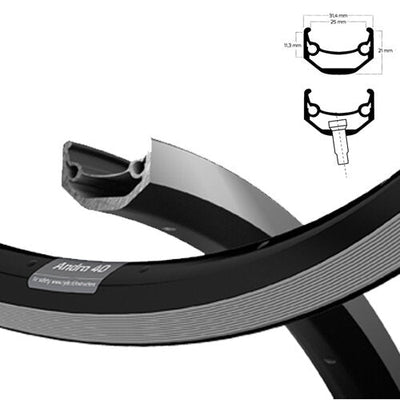 Ryde b.v. Felge 28' - 14 andra40 28'-622 Aluminium schwarz CNC