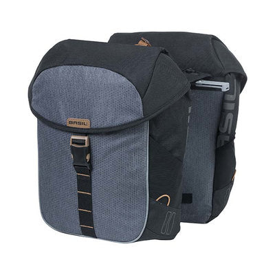 Basil Miles Double Bag - Doppelte Fahrradtasche, unisex, sportlich, 34L, wasserdicht, schwarz