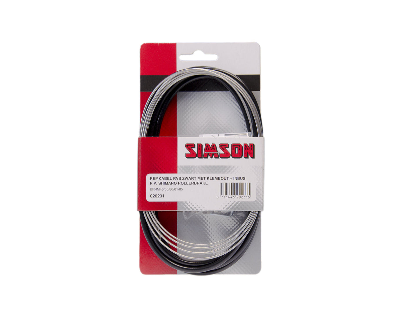 Simson Rollerbrake Bremsseilsatz komplett Edelstahl schwarz auf Karte