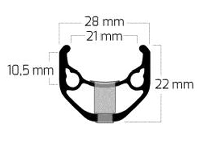 Ryde b.v. Felge 27,5' - 14 584 ZAC421 Aluminium CNC Schwarz DB 36 GTS.