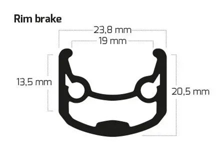 Ryde b.v. Felge 28' - 14 andra30 28'-622 Aluminium schwarz CNC