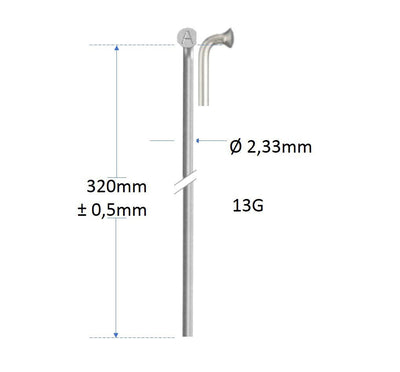 Space Alpina 13g (2,34) Edelstahl ohne Draht | 320 mm | P144