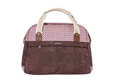 Basil Bohème Fahrrad-Umhängetasche - Rote elegante Fahrradtasche für Frauen - Wasserabweisend - 18L