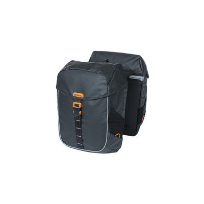 Basil Miles Tarpaulin MIK - Doppelte Fahrradtasche, schwarz, wasserdicht, 34 Liter