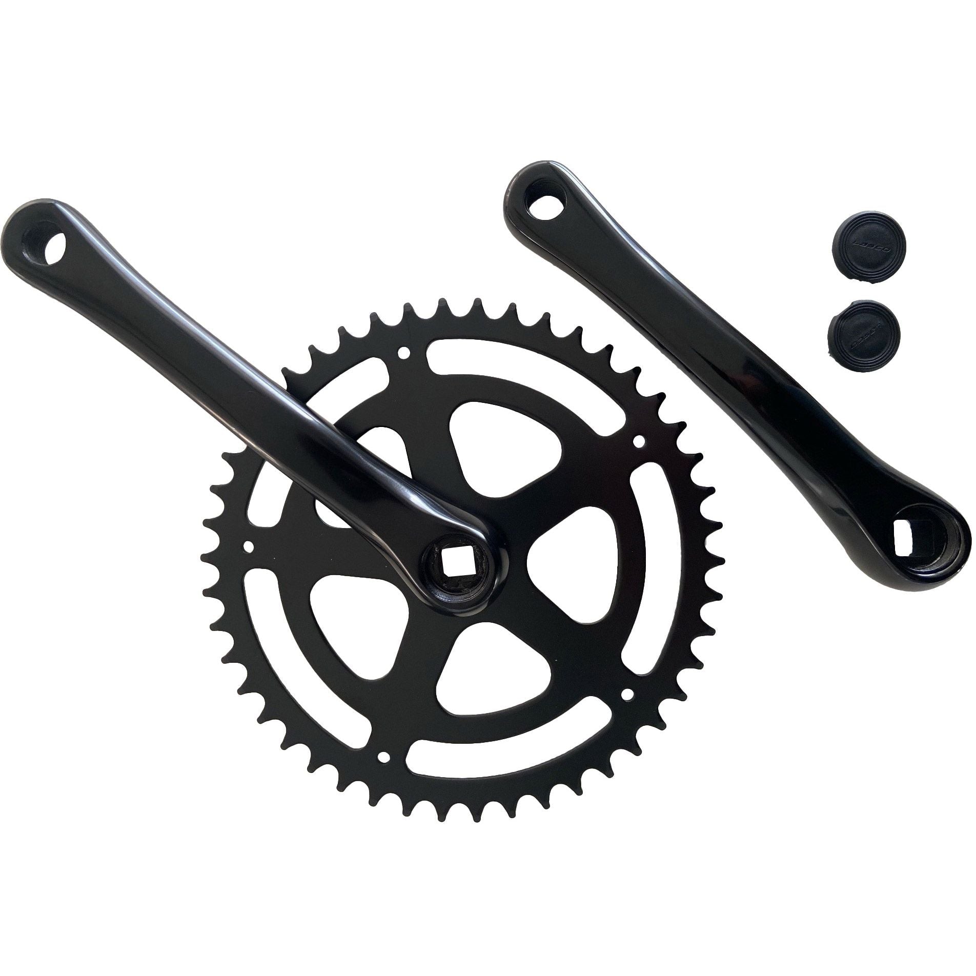 Weißes Etikett Crankkel 46T 170 mm Aluminium Schwarz
