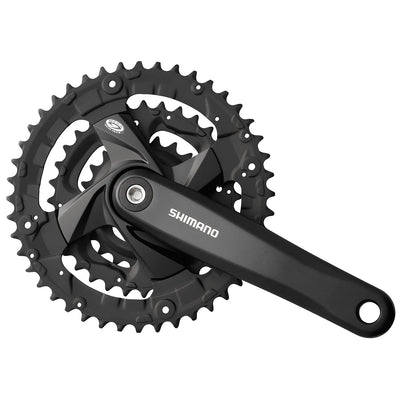 Messinggelagerter Shimano FC-M371 Ritzelsatz 9 Gänge. 175 mm. 44 32 22t schwarz (-6mm tief)