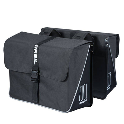 Basil Forte doppelte Fahrradtasche, schwarz schwarz, wasserabweisend, 35L