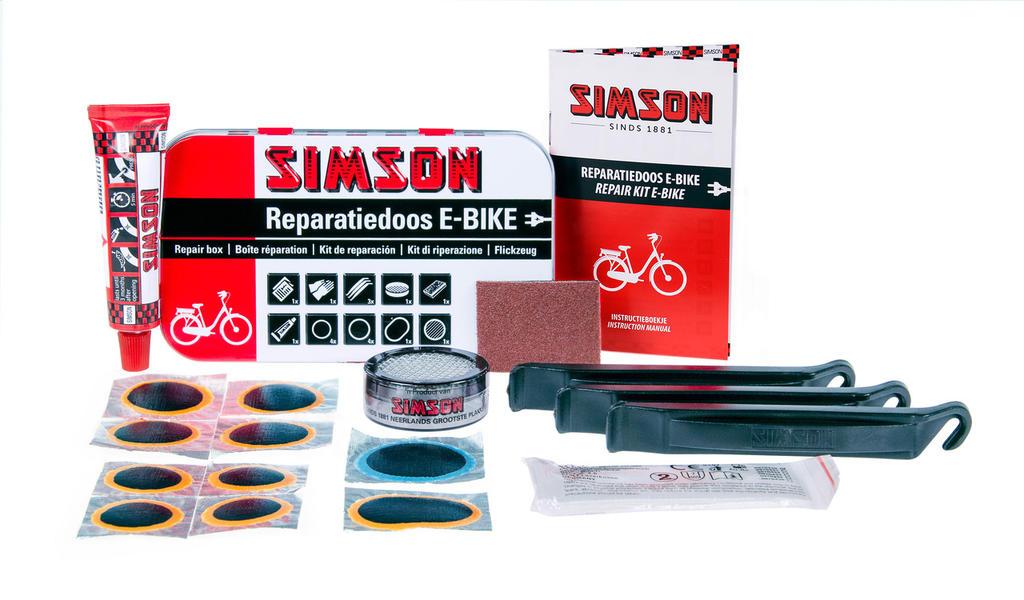 Reparatursatz E-Bike Aluminium rot weiß 14-teilig