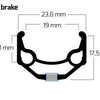 Ryde b.v. Felge 28' - 14 Zac19RS 28'-622 schwarz CNC 32 GTS. db