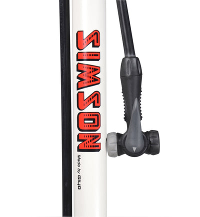 Fahrradpumpe mit Manometer Stahl 61 cm weiß (020601)
